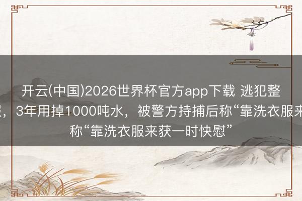 开云(中国)2026世界杯官方app下载 逃犯整天在家洗衣服，3年用掉1000吨水，被警方持捕后称“靠洗衣服来获一时快慰”