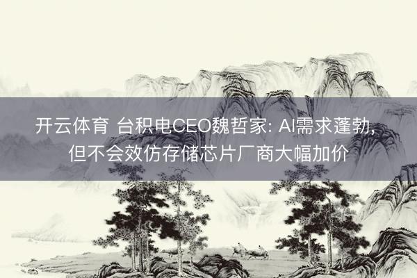 开云体育 台积电CEO魏哲家: AI需求蓬勃， 但不会效仿存储芯片厂商大幅加价