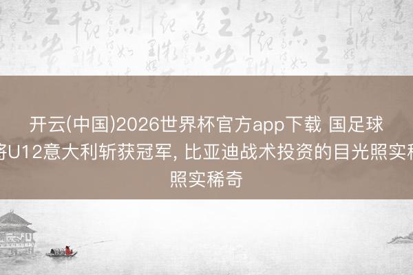 开云(中国)2026世界杯官方app下载 国足球小将U12意大利斩获冠军， 比亚迪战术投资的目光照实稀奇